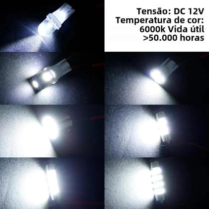 Imagem de Kit de 42 Lâmpadas LED para Interior de Carro - Xenon Branco 6000K - T10 SMD