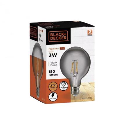 Imagem de Kit de 5 Lâmpadas d/Filamento LED Black+Decker 3W Preta 