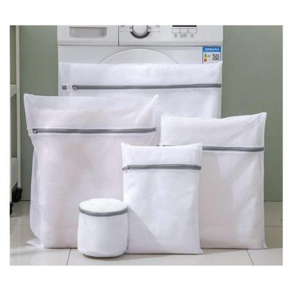 Imagem de Kit de 5 Saco Bolsa Lavar Roupa Reutilizáveis Contra Danos e Desgaste Zíper Reforçado Kapbom KA-2439