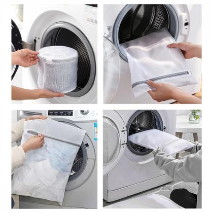 Imagem de Kit de 5 Saco Bolsa Lavar Roupa Reutilizáveis Contra Danos e Desgaste Zíper Reforçado Kapbom KA-2439