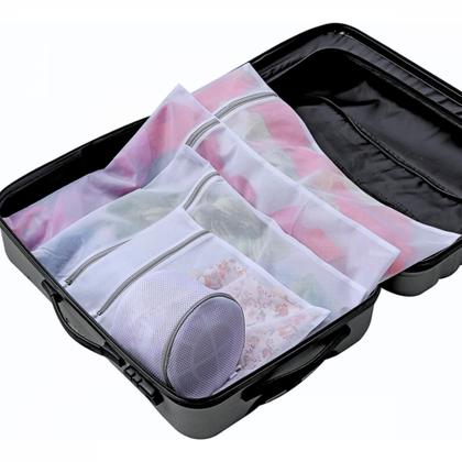 Imagem de Kit de 5 Saco Bolsa Lavar Roupa Reutilizáveis Contra Danos e Desgaste Zíper Reforçado Kapbom KA-2439