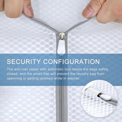Imagem de Kit de 5 Saco Bolsa Lavar Roupa Reutilizáveis Contra Danos e Desgaste Zíper Reforçado Kapbom KA-2439