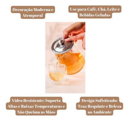 Imagem de Kit De 6 Copos Parede Dupla Café Expresso 80ml - Allmix