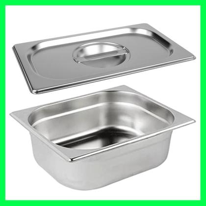 Imagem de Kit de 6 Cubas Gastronômicas Com Tampa Buffet Inox 1/4 65mm