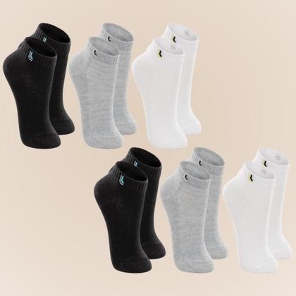 Imagem de Kit De 6 Pares Meia Lupo Sport Kids Cano Curto Infantil Algodão Cores Básicas Para Menino E Menina