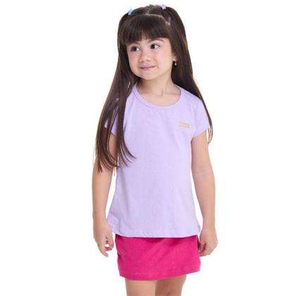 Imagem de Kit de 7 Blusas Infantis menina Manga Curta para Menina Básica e Confortável para o Dia a Dia meninas