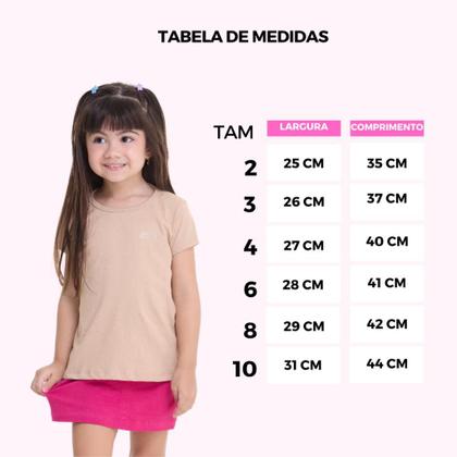 Imagem de Kit de 7 Blusas Infantis menina Manga Curta para Menina Básica e Confortável para o Dia a Dia meninas