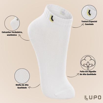 Imagem de Kit De 9 Pares Meia Lupo Sport Kids Cano Curto Infantil Algodão Cores Básicas Para Menino E Menina