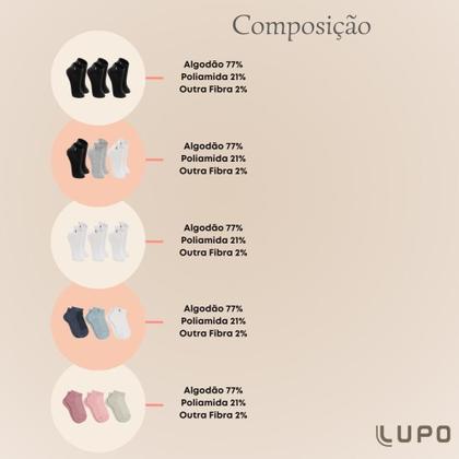Imagem de Kit De 9 Pares Meia Lupo Sport Kids Cano Curto Infantil Algodão Cores Básicas Para Menino E Menina