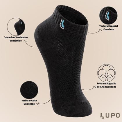 Imagem de Kit De 9 Pares Meia Lupo Sport Kids Cano Curto Infantil Algodão Cores Básicas Para Menino E Menina