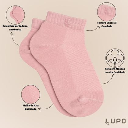 Imagem de Kit De 9 Pares Meia Lupo Sport Kids Cano Curto Infantil Algodão Cores Básicas Para Menino E Menina