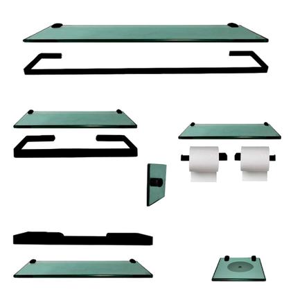 Imagem de Kit De Acessórios P Banheiro Perola Max Preto Brilhante