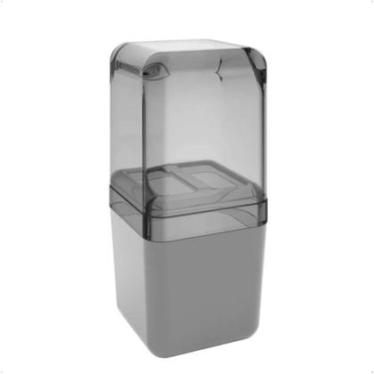Imagem de Kit de Acessórios para Banheiro 3 Peças Cube Cinza Frio / Fumê - 99357/2116 Brinox