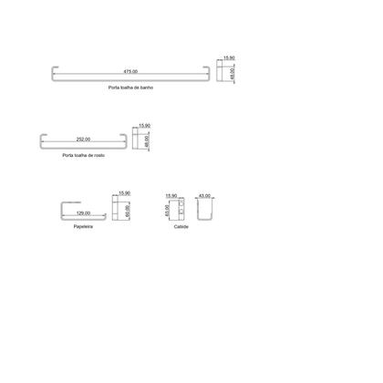 Imagem de Kit de Acessórios para Banheiro 4 Peças Concept CP10009 VR Ducon Metais