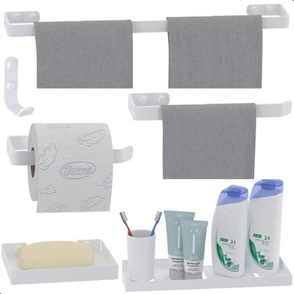 Imagem de Kit De Acessórios Para Banheiro 6 Peças Branco UN.Plus
