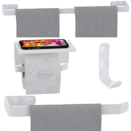 Imagem de Kit de Acessórios Para Banheiro Branco 4 Peças F.MAX