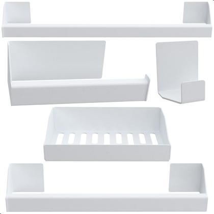 Kit de Acessórios Para Banheiro Branco 5Pcs F.Master Slim DF - FassinShop Imagem de Kit de Acessórios Para Banheiro Branco 5Pcs F.Master Slim DF