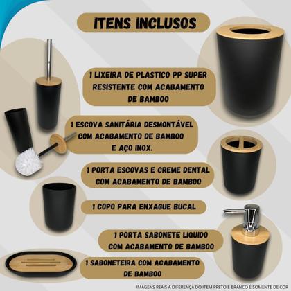 Imagem de Kit de Acessórios para Banheiro Com 6 Peças Modernas Decoração Para o Seu Banheiro