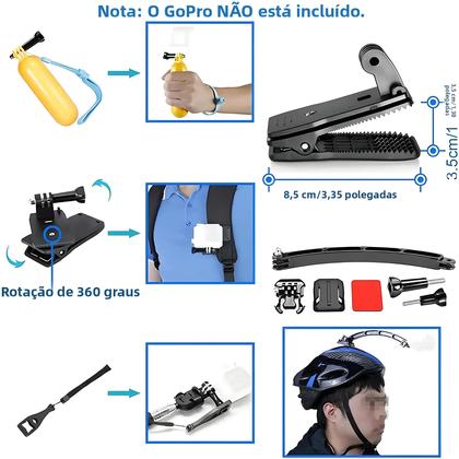 Imagem de Kit De Acessórios Para Câmera De Ação 60 Em 1 Para GoPro Hero, Insta360 E Câmeras DJI Osmo