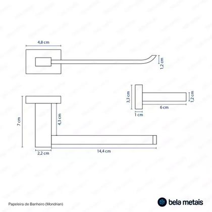 Imagem de Kit de Acessórios para Lavabo Mondrian Cromado