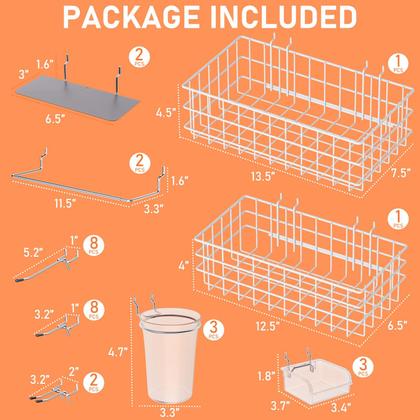 Imagem de Kit de acessórios Peg Board Organizer INCLY para garagem, 30 unidades