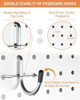 Imagem de Kit de acessórios Pegboard INCLY Extra Thick 6 mm 100 unidades