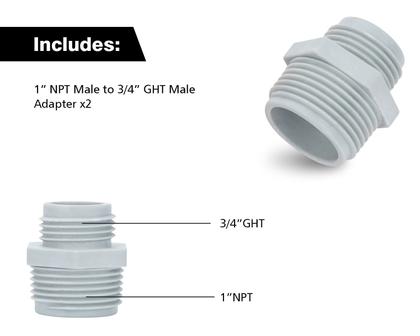 Imagem de Kit de Adaptadores G green EXPERT 1" NPT para 3/4" GHT, 2 peças