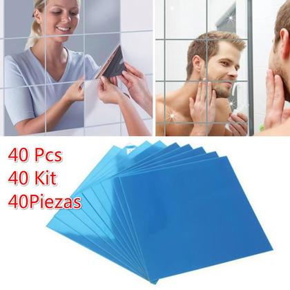 Imagem de Kit de adesivos de parede com espelho 3D de 40 peças - 15x15cm