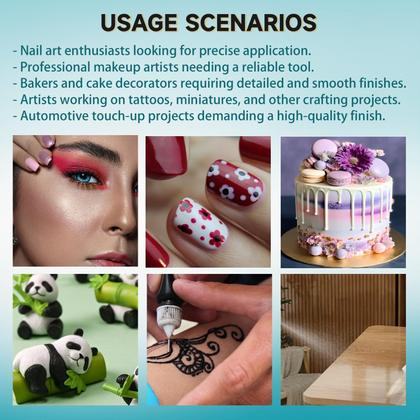 Imagem de Kit de aerógrafo pyewin Premium 32 PSI sem fio para unhas e maquiagem