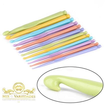 Imagem de Kit De Agulhas Para Croche Com 12un Em Plástico Colors