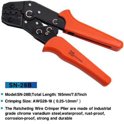 Imagem de Kit de alicate de crimpagem Taiss SN-28B com conectores Dupont 600PCS