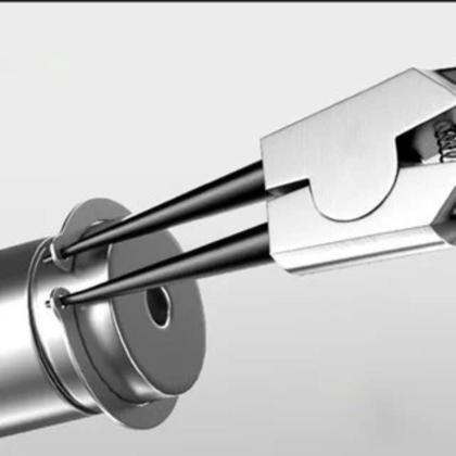 Imagem de Kit De Alicates Para Anéis 7 Polegadas Jogo Com 4 Peças Extrator Interno Externo Curvo Reto