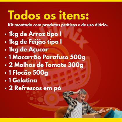 Imagem de Kit De Alimentos de Cesta Básica Com 10 Itens Essenciais