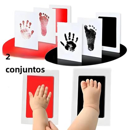 Imagem de Kit de Almofadas para Impressão de Mãos de Bebê - Sem Tinta, Não Tóxico e Atóxico