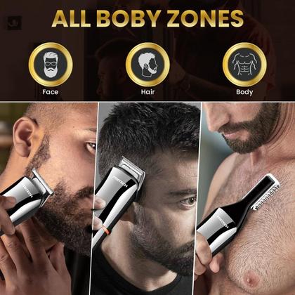 Imagem de Kit de Aparador de Barba PRITECH 6 em 1 - À Prova D'Água IPX6