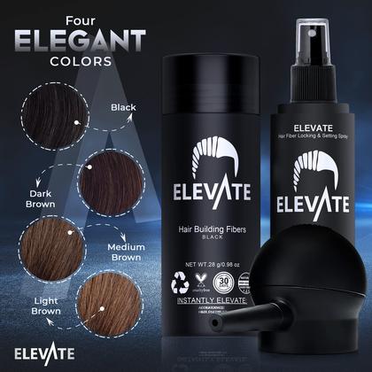 Imagem de Kit de aperfeiçoamento de cabelo Elevate 3 em 1 com fibras espessantes pretas