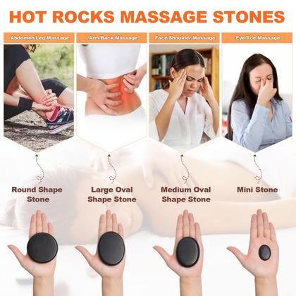 Imagem de Kit de aquecimento de massagem Hot Stones Primachen, 9 unidades com aquecedor