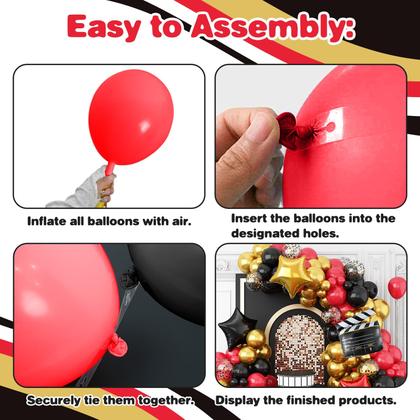 Imagem de Kit de Arco de Balões para Festa - Tema Noite de Cinema