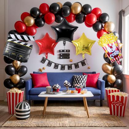 Imagem de Kit de Arco de Balões para Festa - Tema Noite de Cinema
