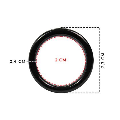 Imagem de Kit De Argolas Pequenas Plásticas 2,7cm Preta Para Artesanato 50 Peças