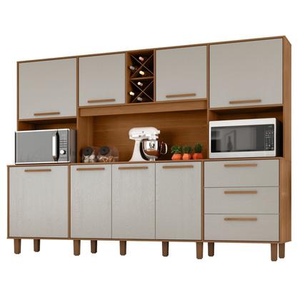 Imagem de Kit de Armários para Cozinha Mdp 8 Portas 3 Gavetas Apollo
