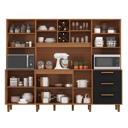 Imagem de Kit de Armários para Cozinha Mdp 8 Portas 3 Gavetas Apollo