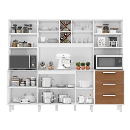 Imagem de Kit de Armários para Cozinha Mdp 8 Portas 3 Gavetas Apollo
