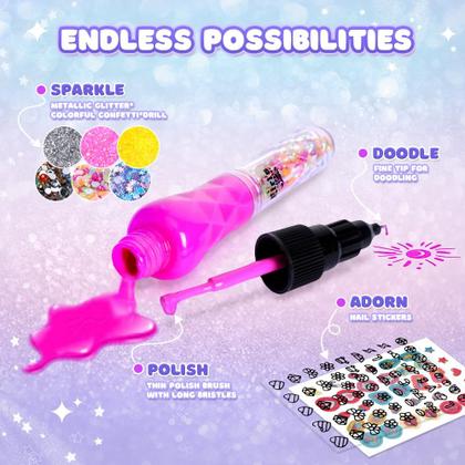 Imagem de Kit de arte de unhas RIKONDA Conjunto de esmaltes para meninas de 8 a 12 anos