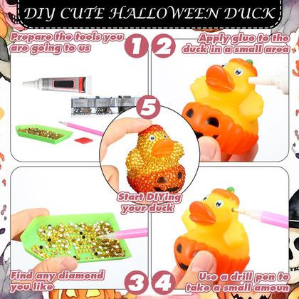 Imagem de Kit de arte DIY Diamond Landical Rubber Ducks Tema de Halloween