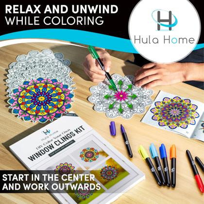 Imagem de Kit de arte: mandala de vitrais Hula Home com 10 protetores de sol