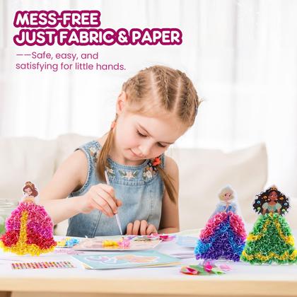 Imagem de Kit de arte Poke JMMICO Poke in Pro Art para crianças de 4 a 8 anos com 10 princesas e 5 decorações
