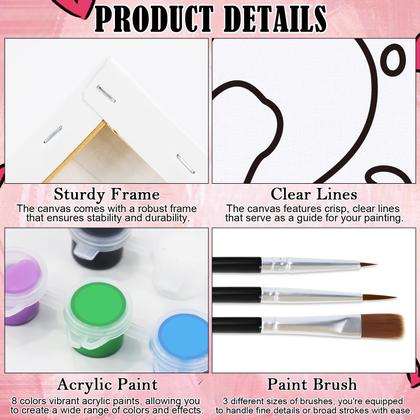 Imagem de Kit de artesanato artístico nuberlic, pacote com 2 pinturas com gole de vinho, 20x25 cm