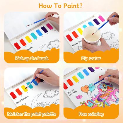 Imagem de Kit de artesanato artístico PERRYHOME, livros de pintura em aquarela, sem bagunça