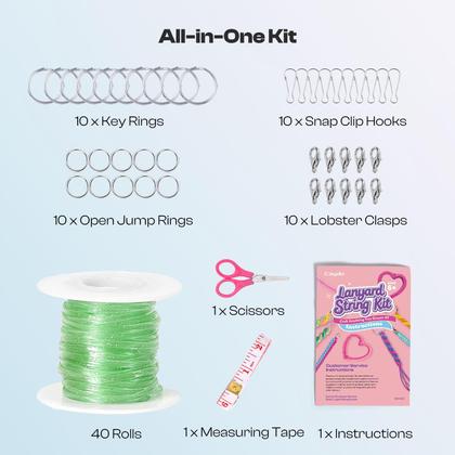 Imagem de Kit de artesanato Caydo Lanyard String com 40 rolos de corda Gimp